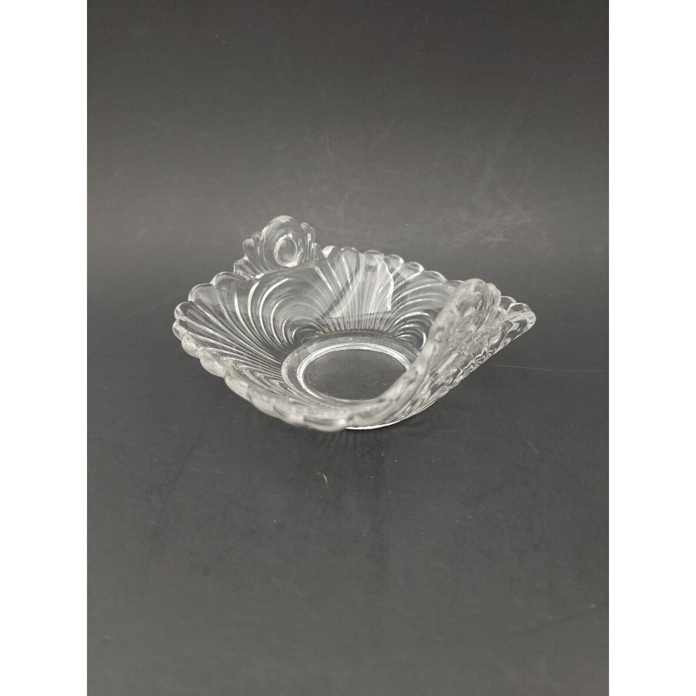 Vintage‎ Cambridge Caprice Clear Glass Nut Or Candy Dish With 2 Tabs